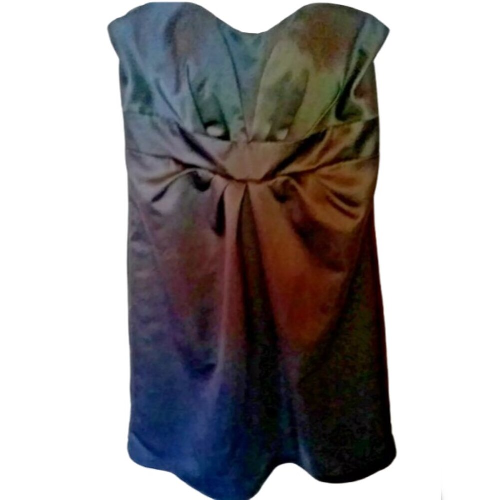 Vintage Black Satin Strapless Dress Midi from Pretty Maids Women's Size 14